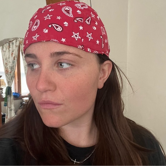 Red Paisley Bandana - Picture 2 of 6